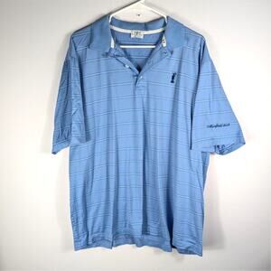 The Open Collection XL Polo Muirfield 2013 Blue Striped Filo di Scozia Cotton